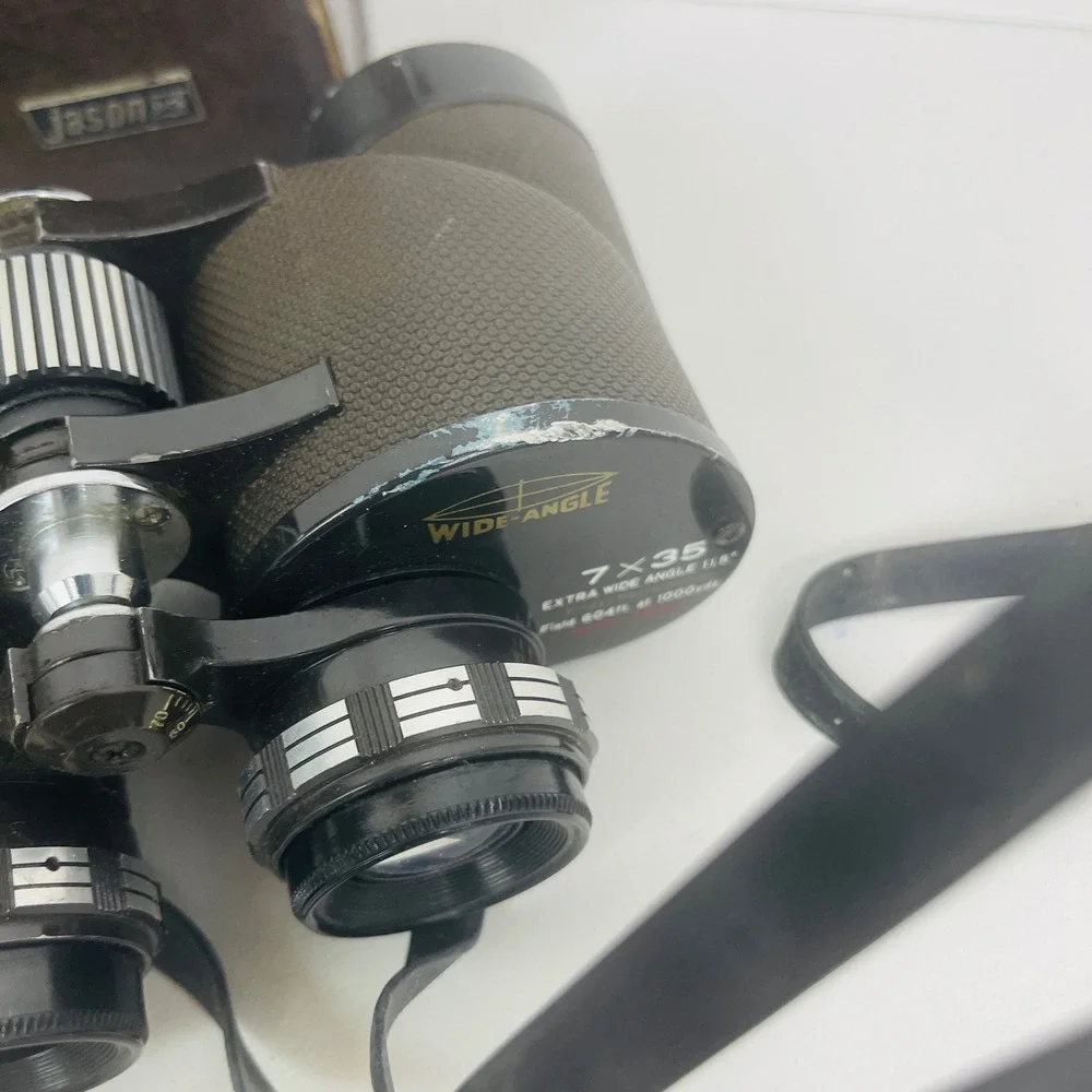 Jason Binoculars Statesman 7x35 Model 138 Brown Extra Wide Angle UVC Good